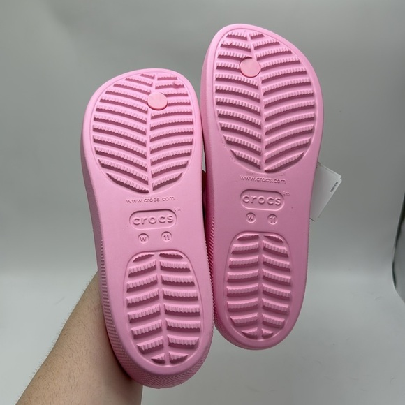 Crocs Classic Platform Flip Flop Women Size 11 Flamingo Flamant Rose - Picture 3 of 4